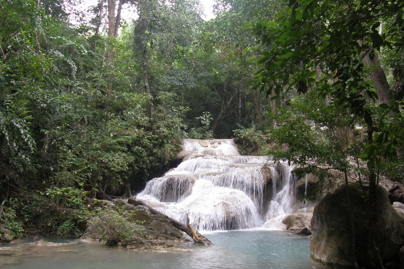 Thailand, Kanchanaburi, Erawan Waterfall